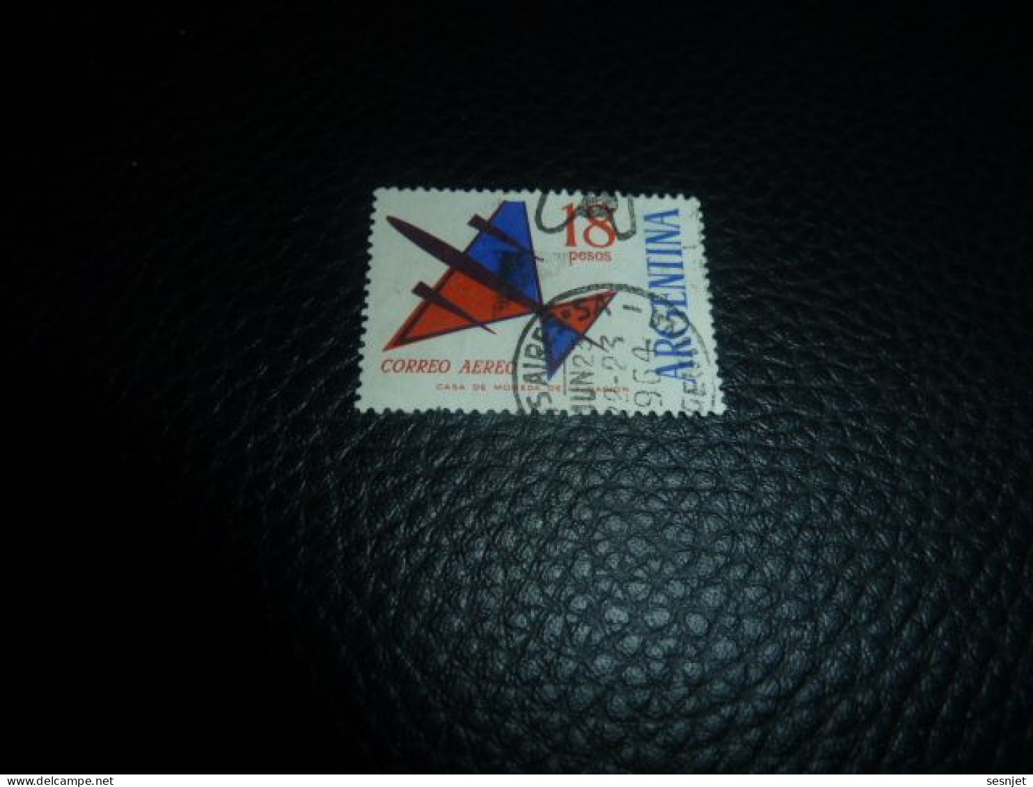 Republica Argentina - Correo Aereo - 18 Pesos - Yt 93 - Bleu-violet, Rouge Et Noir - Oblitéré - Année 1965 - - Gebraucht