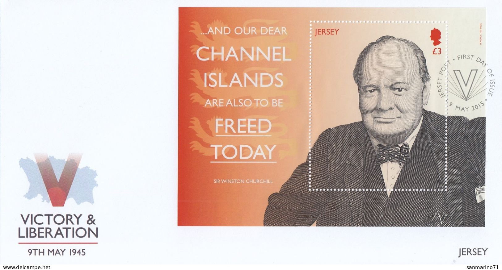 FDC JERSEY Block 126 - Sir Winston Churchill