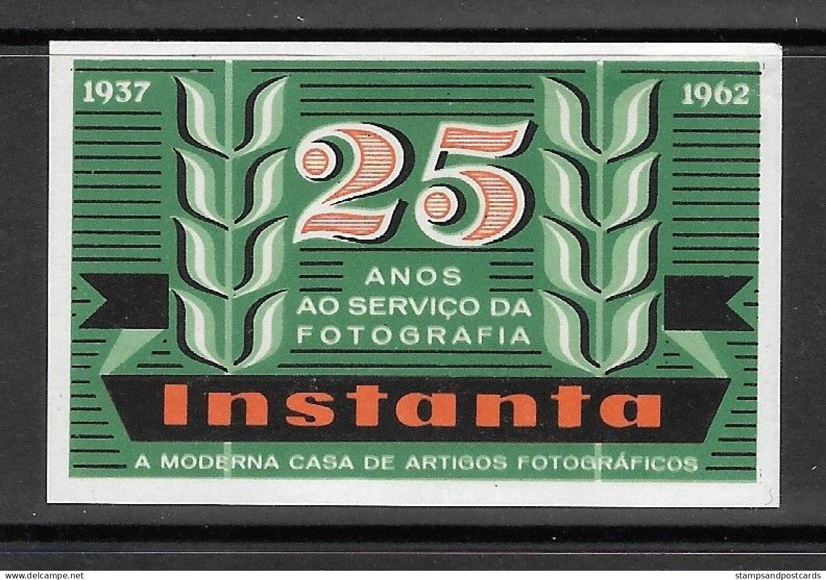 Portugal Vignette Publicitaire Instanta 1962 Magasin De Photographie Photo Shop Publicitary Cinderella - Emisiones Locales