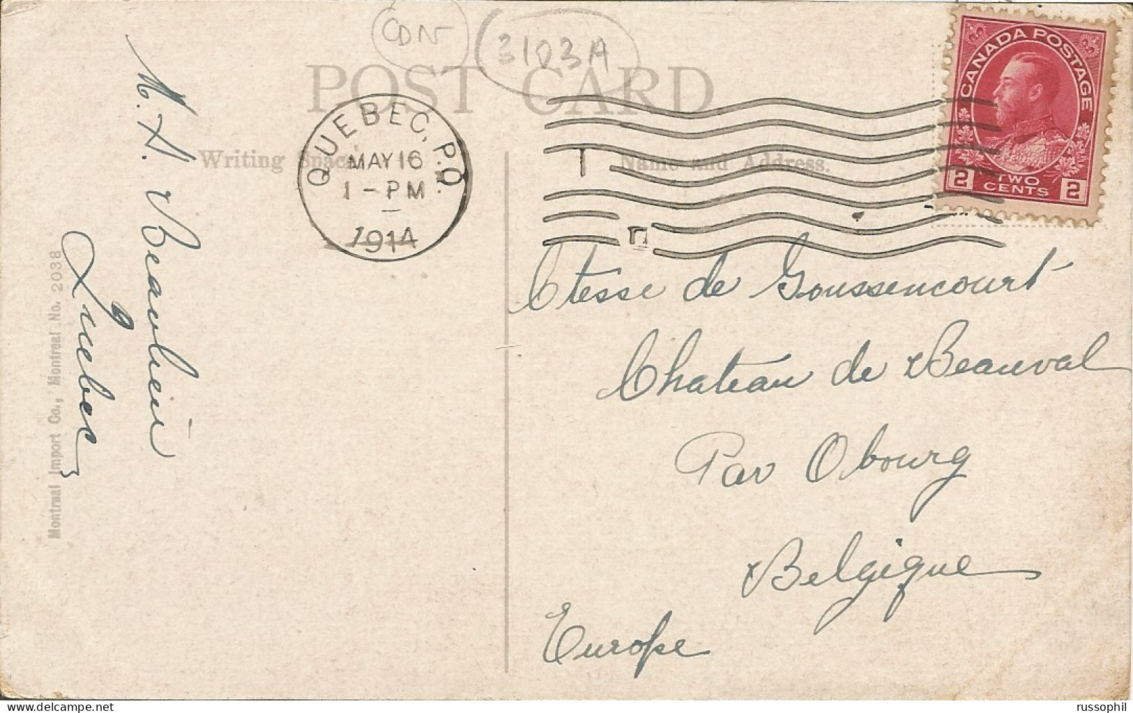 CANADA - QUEBEC - STE ANNE DE BEAUPRE - CEMETERY - PUB. MONTREAL IMPORT CO. - 1914 - Ste. Anne De Beaupré