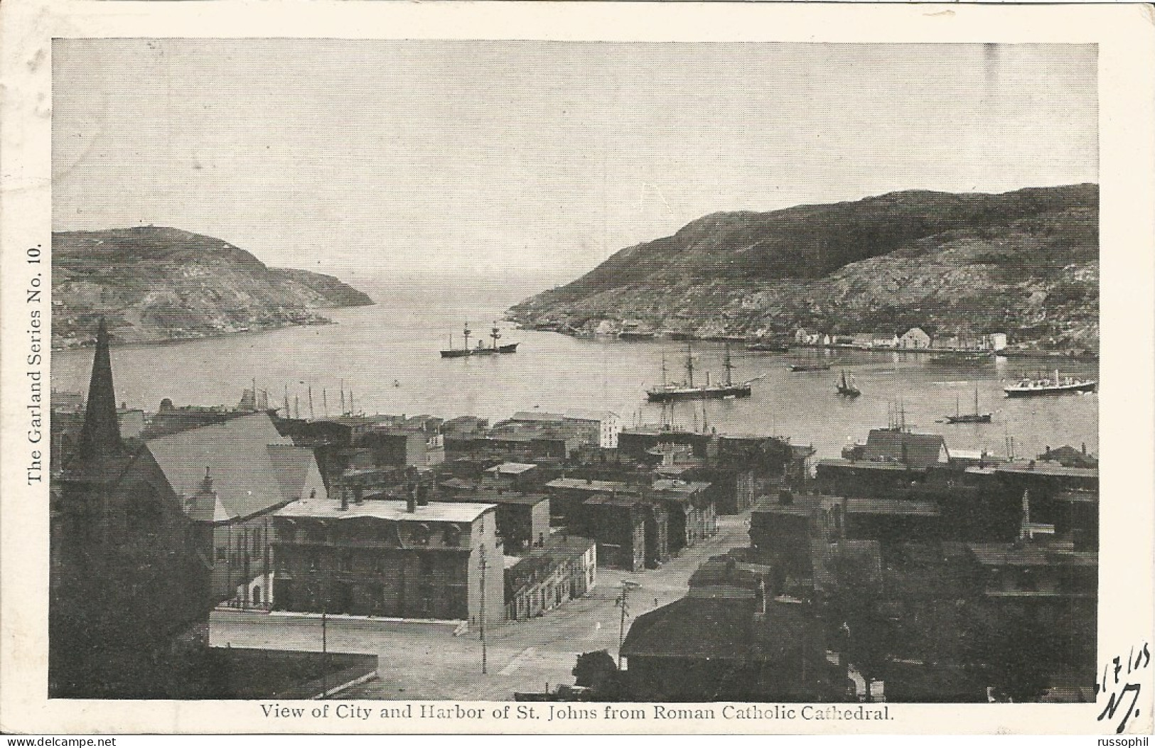CANADA - VIEW OF CITY AND HARBOUR OF ST. JOHNS FROM ROMAN CATHOLIC CATHEDRAL - GARLAND SERIES N° 11 - 1906 - St. John's