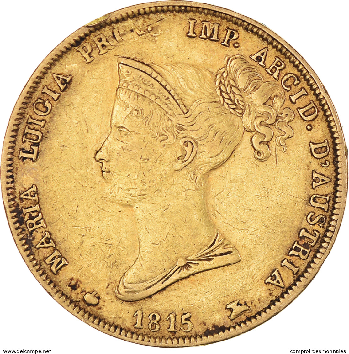 Monnaie, États Italiens, PARMA, Maria Luigia, 40 Lire, 1815, Parma, TB+, Or - Napoleonic