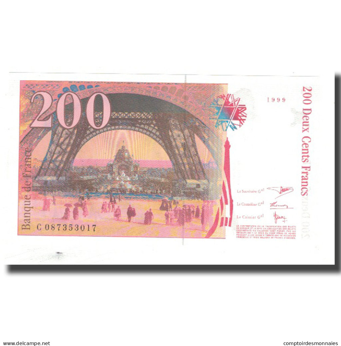 France, 200 Francs, 1999, NEUF, Fayette:75.5, KM:159c - 200 F 1995-1999 ''Eiffel''