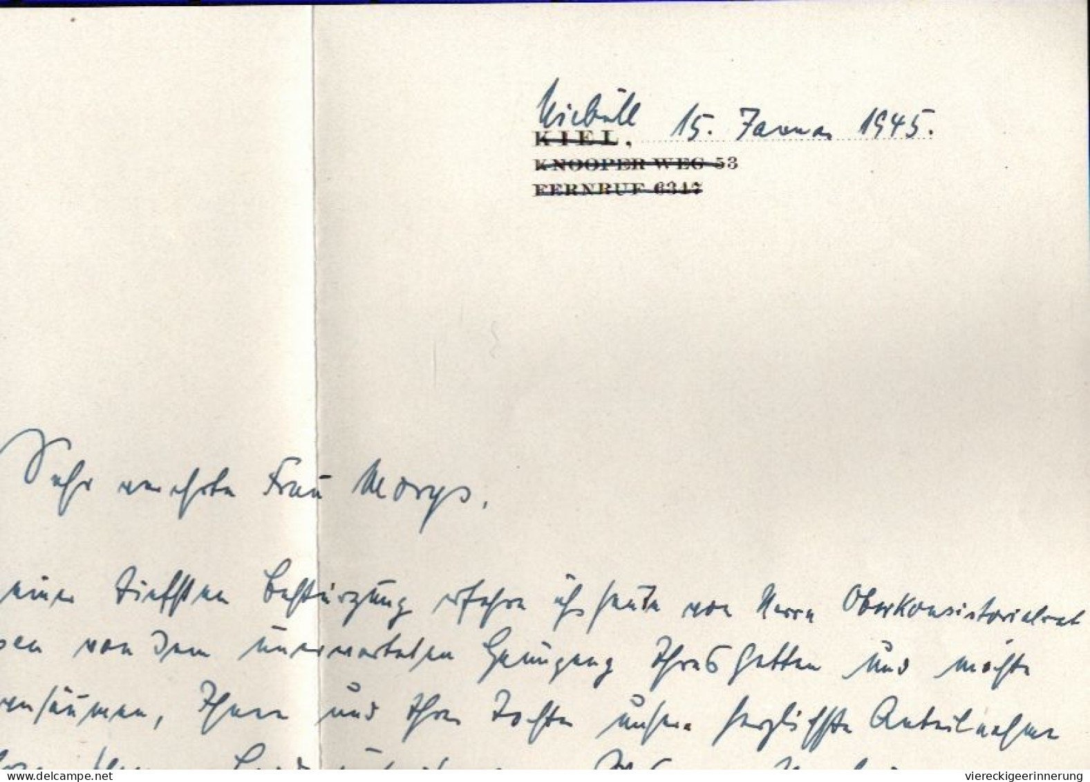 ! 1945 Brief Aus Niebüll Nach Kiel Mit Inhalt, Pastor Dr. Paul Klappstein - Lettres & Documents