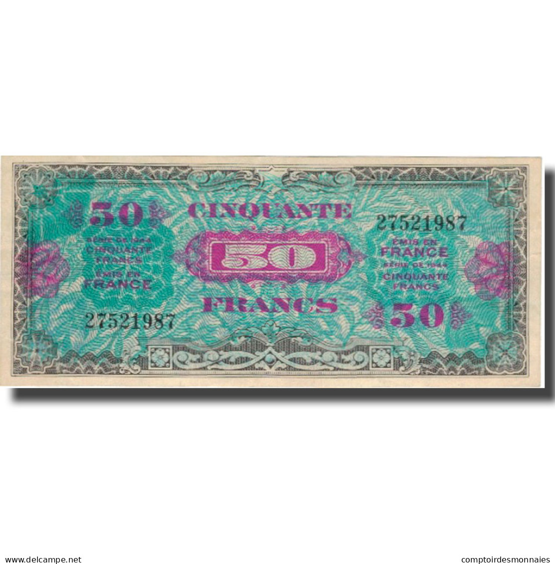 France, 50 Francs, 1945 Verso France, 1945, 1945, TTB, Fayette:19.1, KM:117a - 1945 Verso France