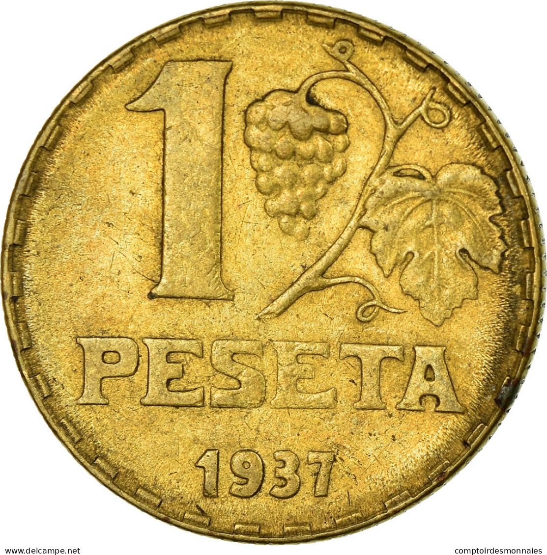 Monnaie, Espagne, Peseta, 1937, Madrid, TTB+, Laiton, KM:755 - 1 Peseta