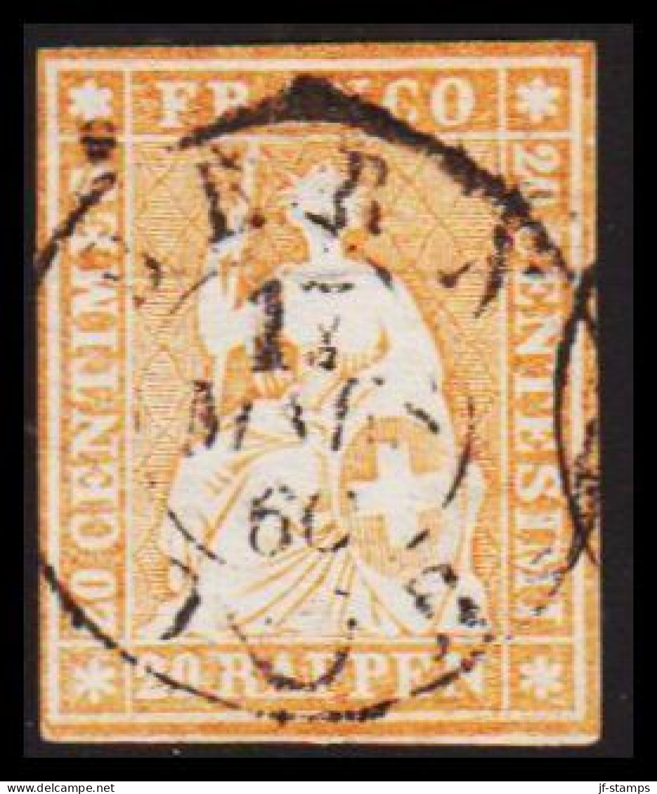 1854 - 1862. Sitzende Helvetia. 20 RAPPEN. Beautifully Cancelled BERN 17 MARS 60. - JF530570 - Gebraucht