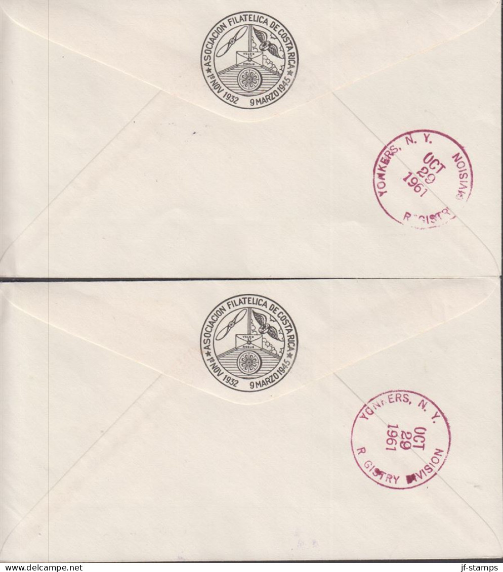 1961. COSTA RICA. Fine Set With 2 FDC To USA UNITED NATIONS Organisations Logos Complete ... (Michel 588-595) - JF438114 - Costa Rica