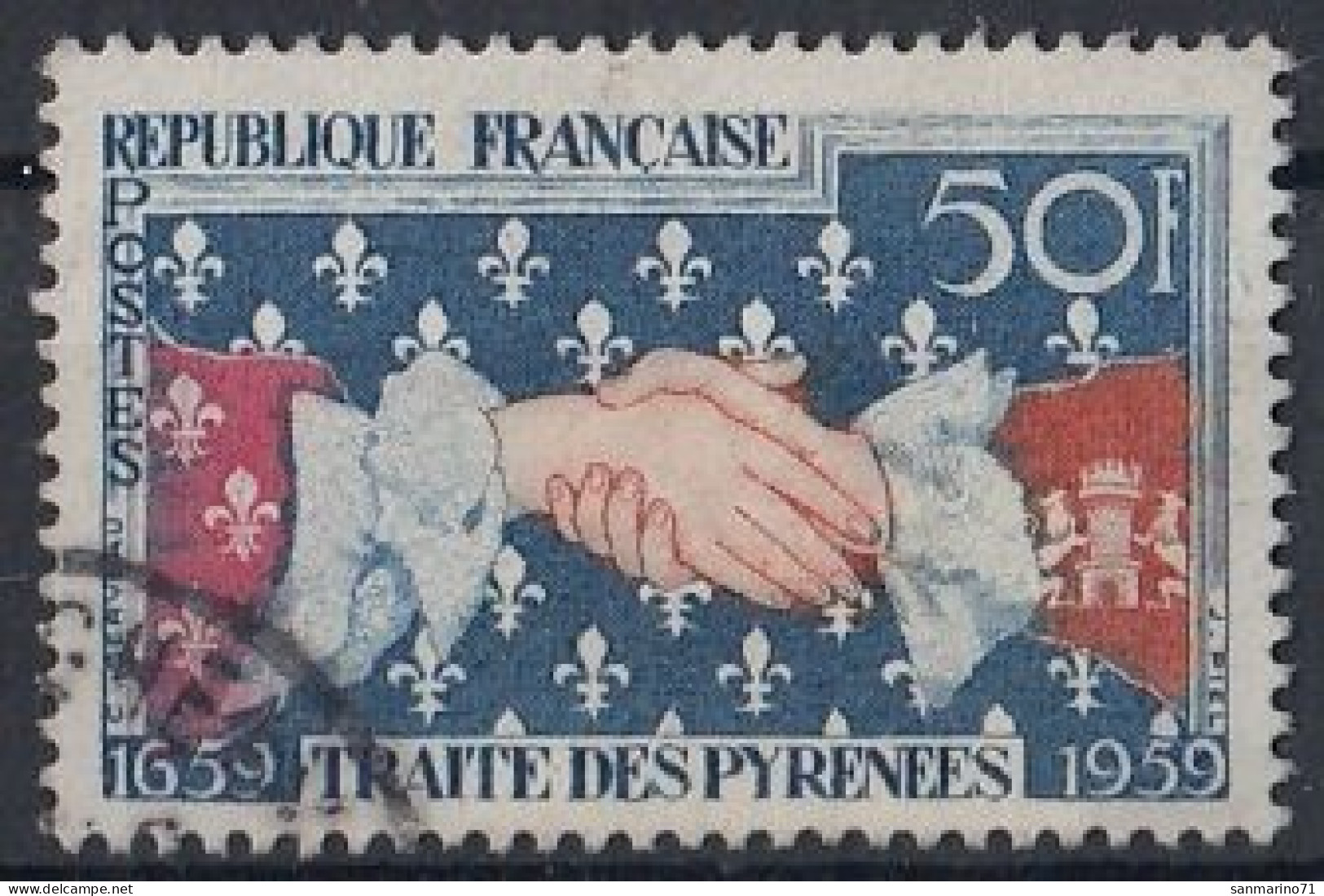 FRANCE 1265,used,falc Hinged - Gebraucht