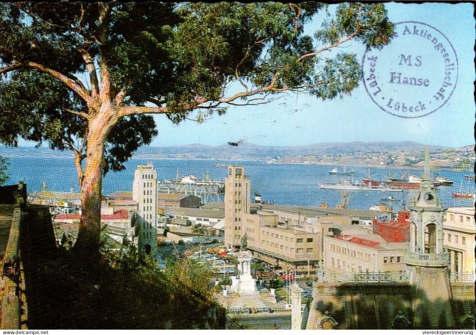 !  1966 Ansichtskarte Aus Valparaiso Chile, Hafen, Harbour, Luftpost, Abs. Seemann Vom Schiff MS Hanse, Lübeck - Chili