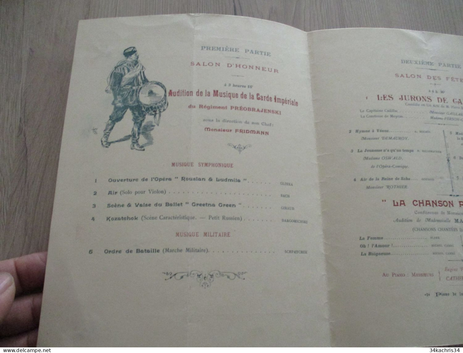 Programme Militaire Illustré Cercle  National Des Armées 195ème Concert Plis D'archivage En17 X 21 Adhérences En L'état - Programs