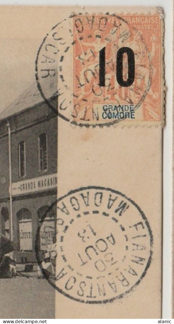 GRANDE COMORE Sur Carte Tananarive N°26 -(Forte Côte) Pour QUINTIN Cote Du Nord 1913  PAS COURANT -TBE- - Brieven En Documenten