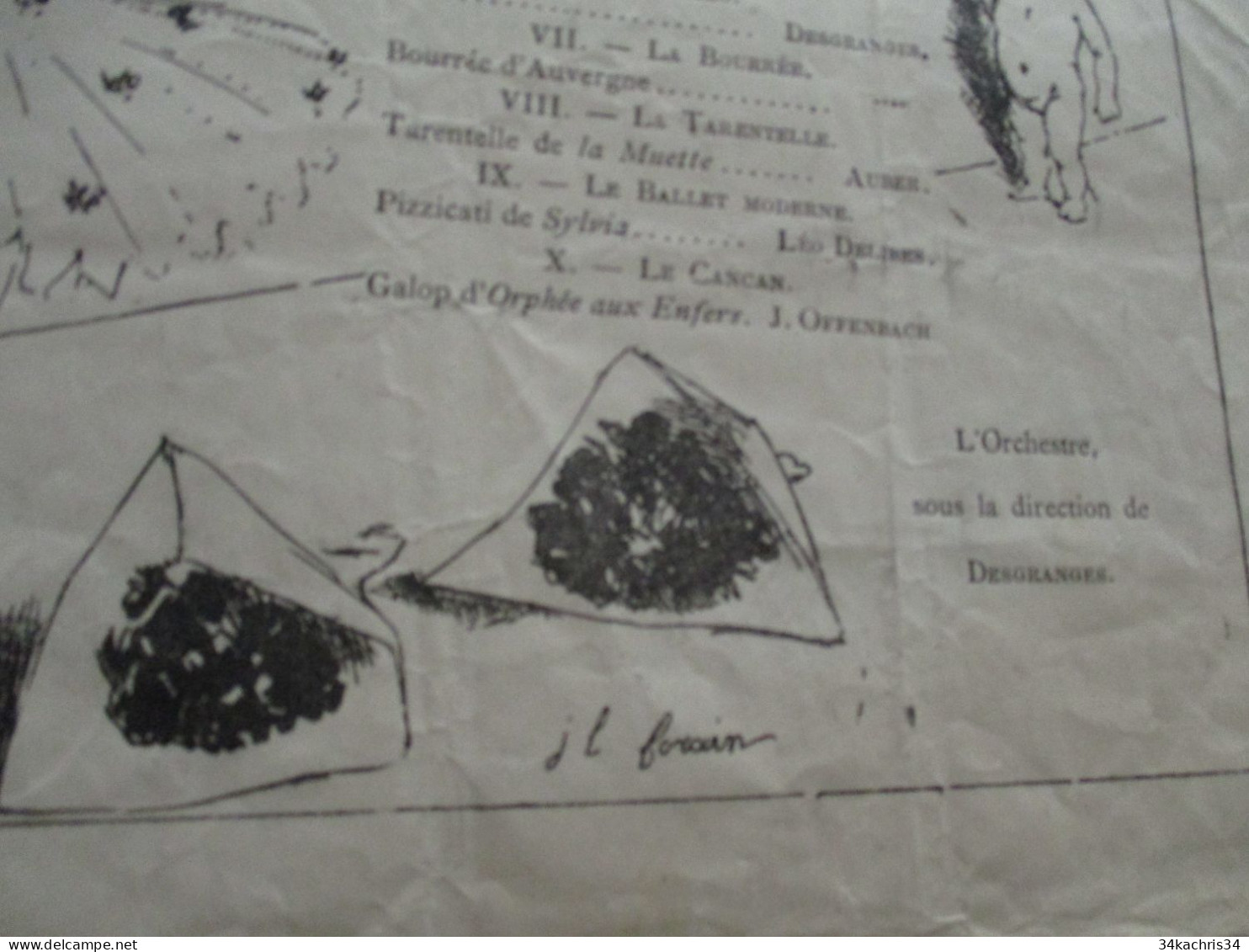 Programme Illustré Par J.L.Forain Plis D'archivage Tableaux Vivants 03/03/1880 Fête Du Monde Parisien 24X 31 Environs - Programma's