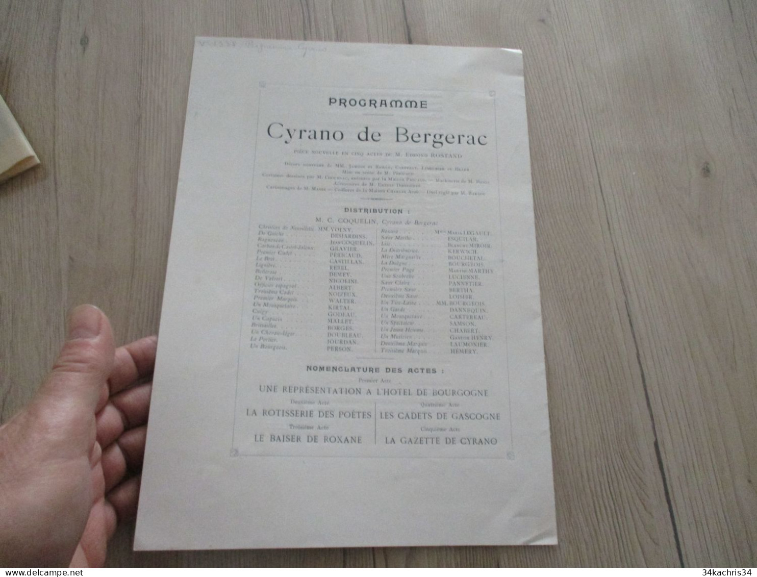 Programme Illustré Cyrano De Bergerac 03/03/1898 + Hommage Edmond Rostand 22 X 31 Environs - Programas