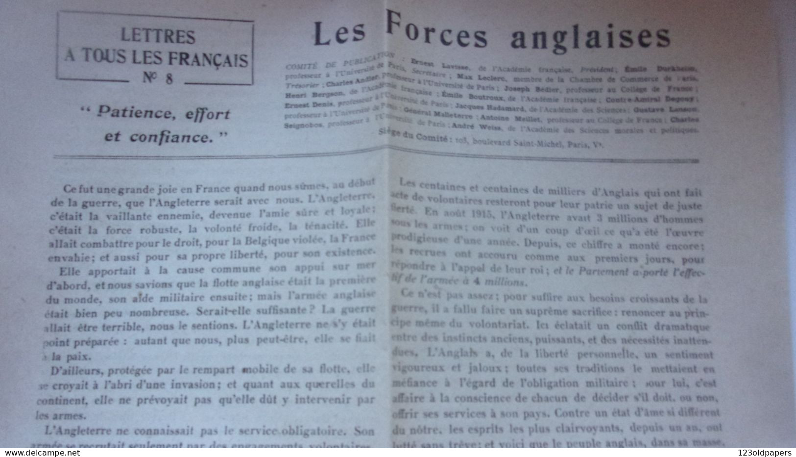WWI 1916 LETTRES A TOUS LES FRANCAIS N°8 LES FORCES ANGLAISES PAR LOUIS CAZAMIAN FLOTTE ANGLAISE  ARMEE KITCHENER - 1914-18