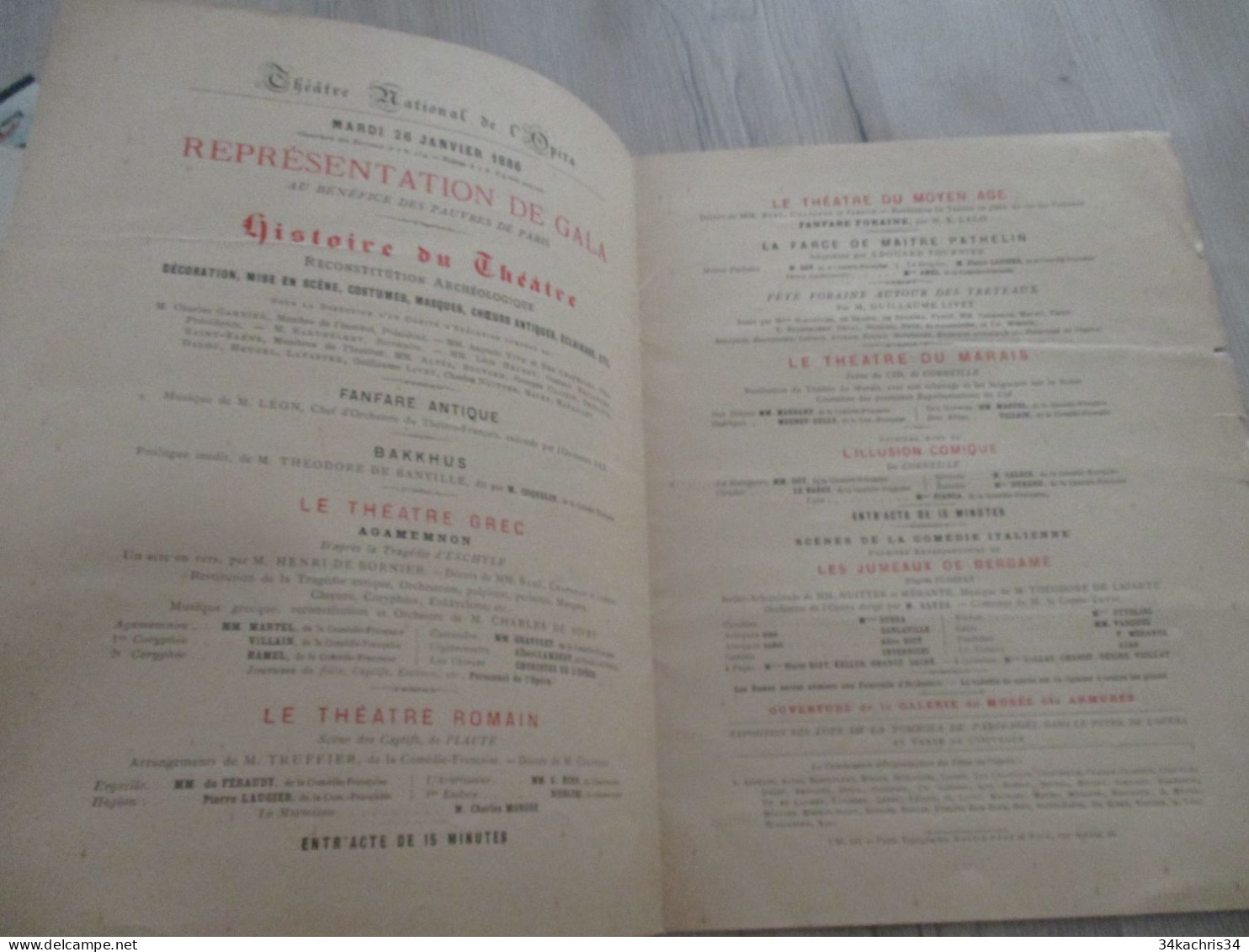 Programme Illustré Par Félix Lucas Fête Commerce Industrie 26/01/1886 Histoire Du Théâtre 2 Volets 24X 31 Environs - Programs