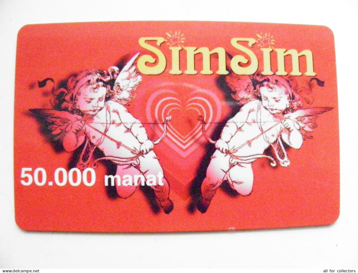 Phonecard Prepaid Sim Sim 50.000 Manat Azerbaijan Angels Angel Heart Love - Aserbaidschan