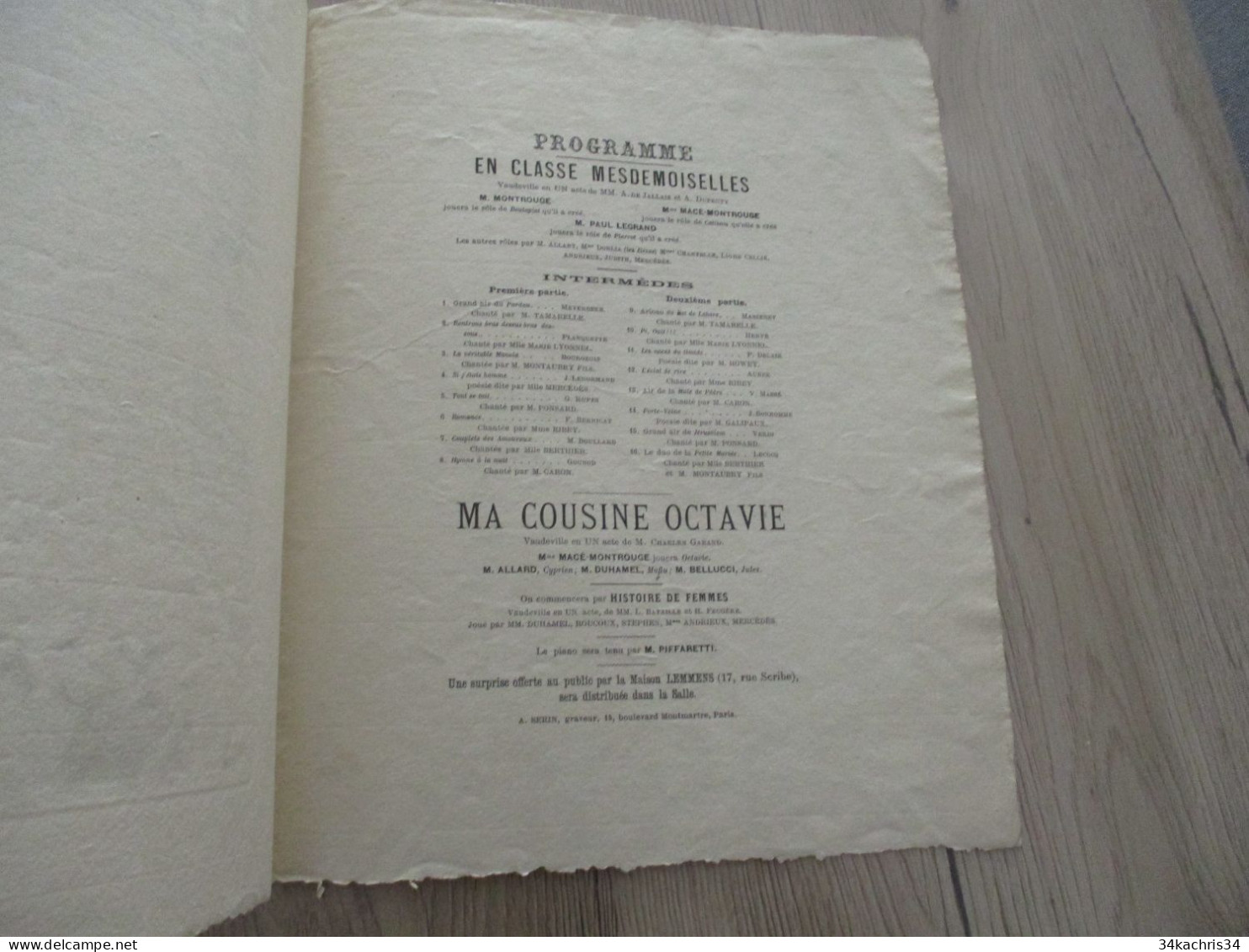 Programme Gravé Illustré Par Somm Héatre E L'Athénée 14/06/1881 2 Volets En Classe Mesdemoiselles Et Ma Cousine Octavie - Programmes