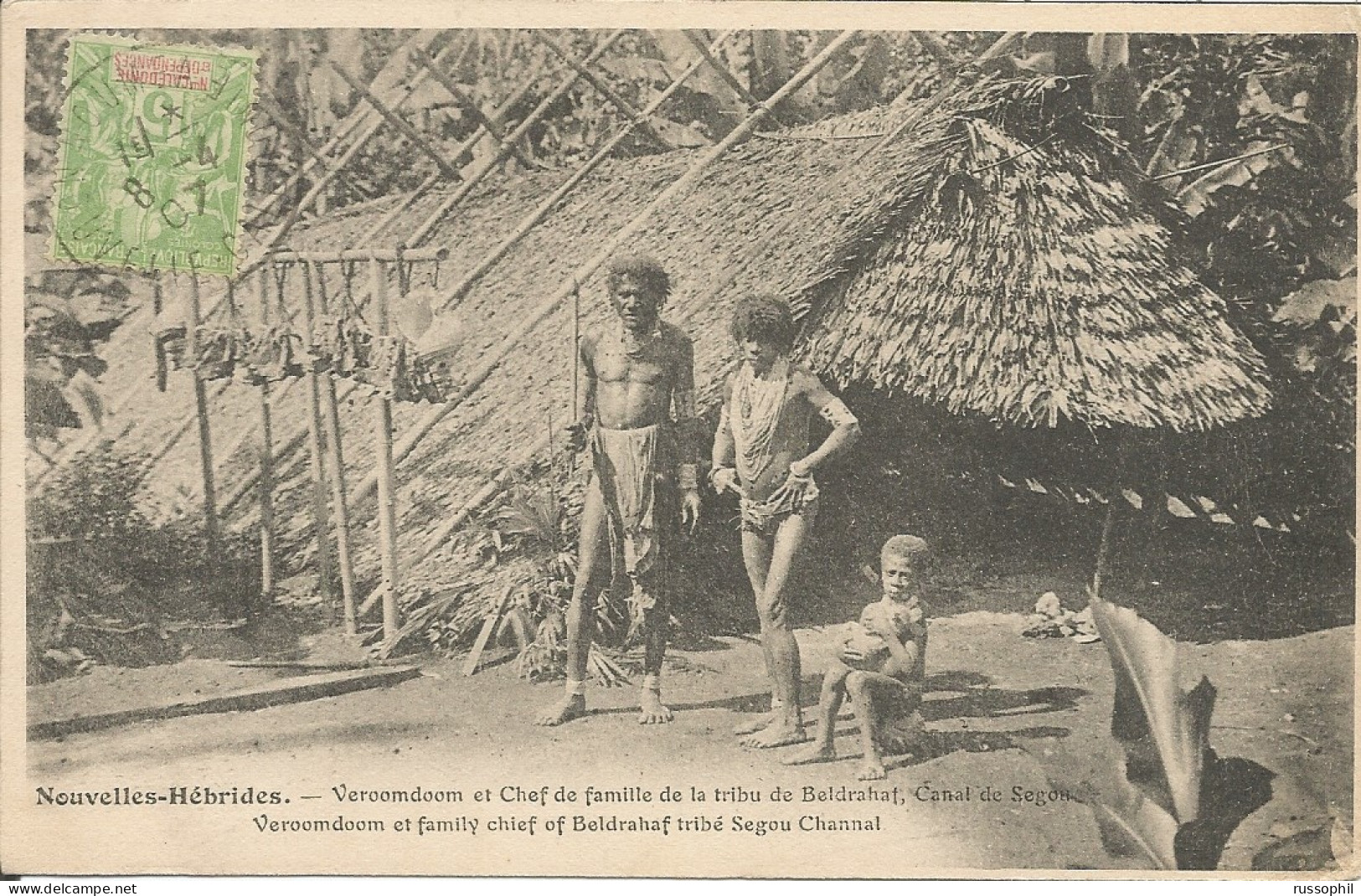 NEW HEBRIDES - DEUX CANAQUES AYANT DES MANOUS - TWO NATIVE DRESSED WITH TRADE PRINTS - ED. CAPORN #14 - 1910 - Océanie