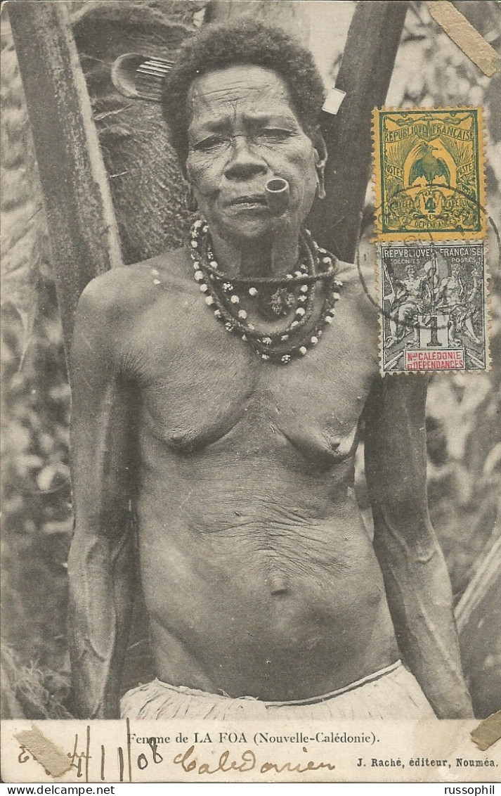 NEW CALEDONIA - FEMME DE LA FOA - ED. RACHE - 1908 - Océanie