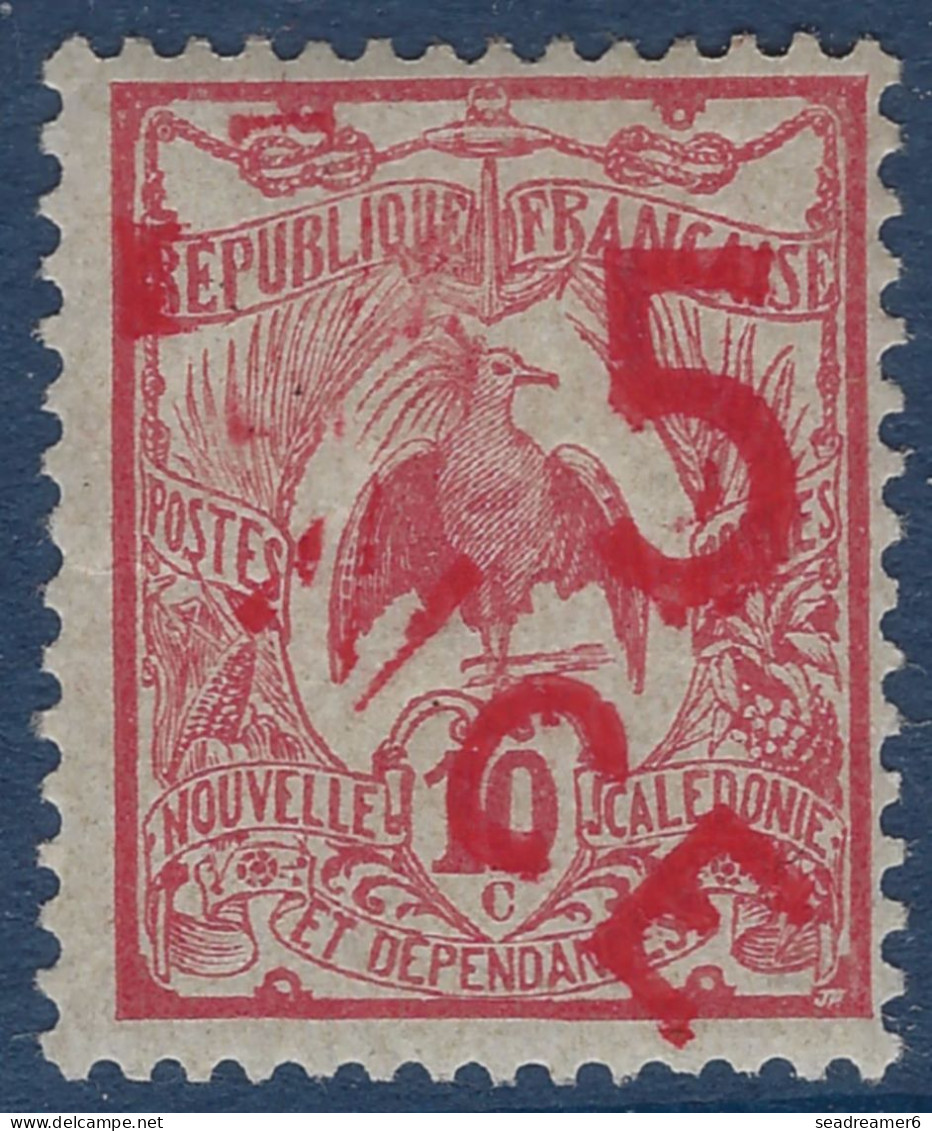 Nouvelle Caledonie N°110c* +5c Sur 10c Rouge Variété Surcharge Incomplète Sans La Croix Ni Le N Tres Frais TTB - Neufs