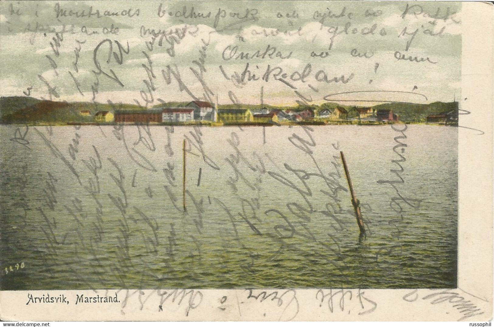 SWEDEN - READABLE "Ångbåtspost N° 7" CDS ON PC (VIEW OF MARSTRAND) TO STOCKHOLM - 1912 - 1910-1920 Gustaf V