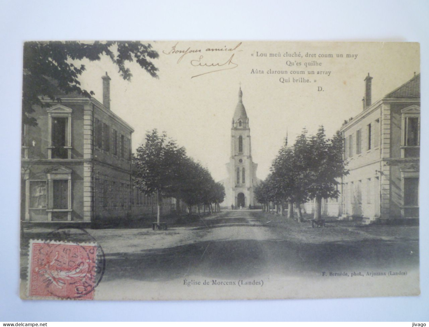 2023 - 442  MORCENX  (Landes)  :  Eglise De Morcenx  1905   XXX - Morcenx