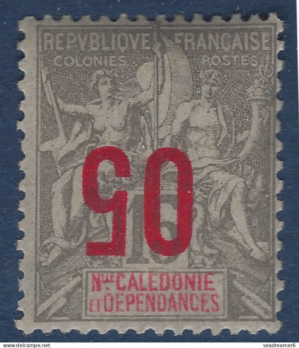 Nouvelle Caledonie Type Groupe N°105a* 05 Sur 15c Gris Variété Surcharge Renversée Tres Frais TTB - Unused Stamps