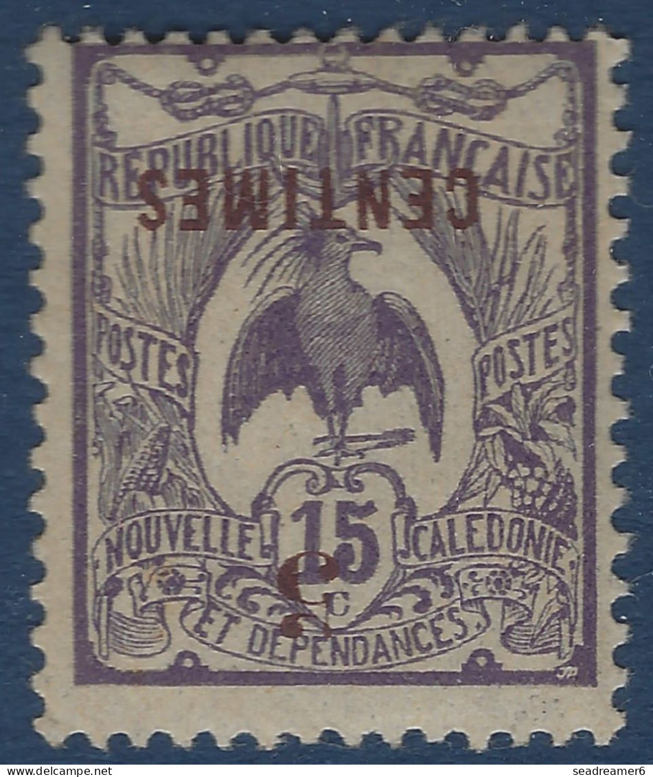 Nouvelle Caledonie Cagou N°113b* 5c Sur 15c Violet Variété Surcharge Renversée Tres Frais TTB - Ungebraucht