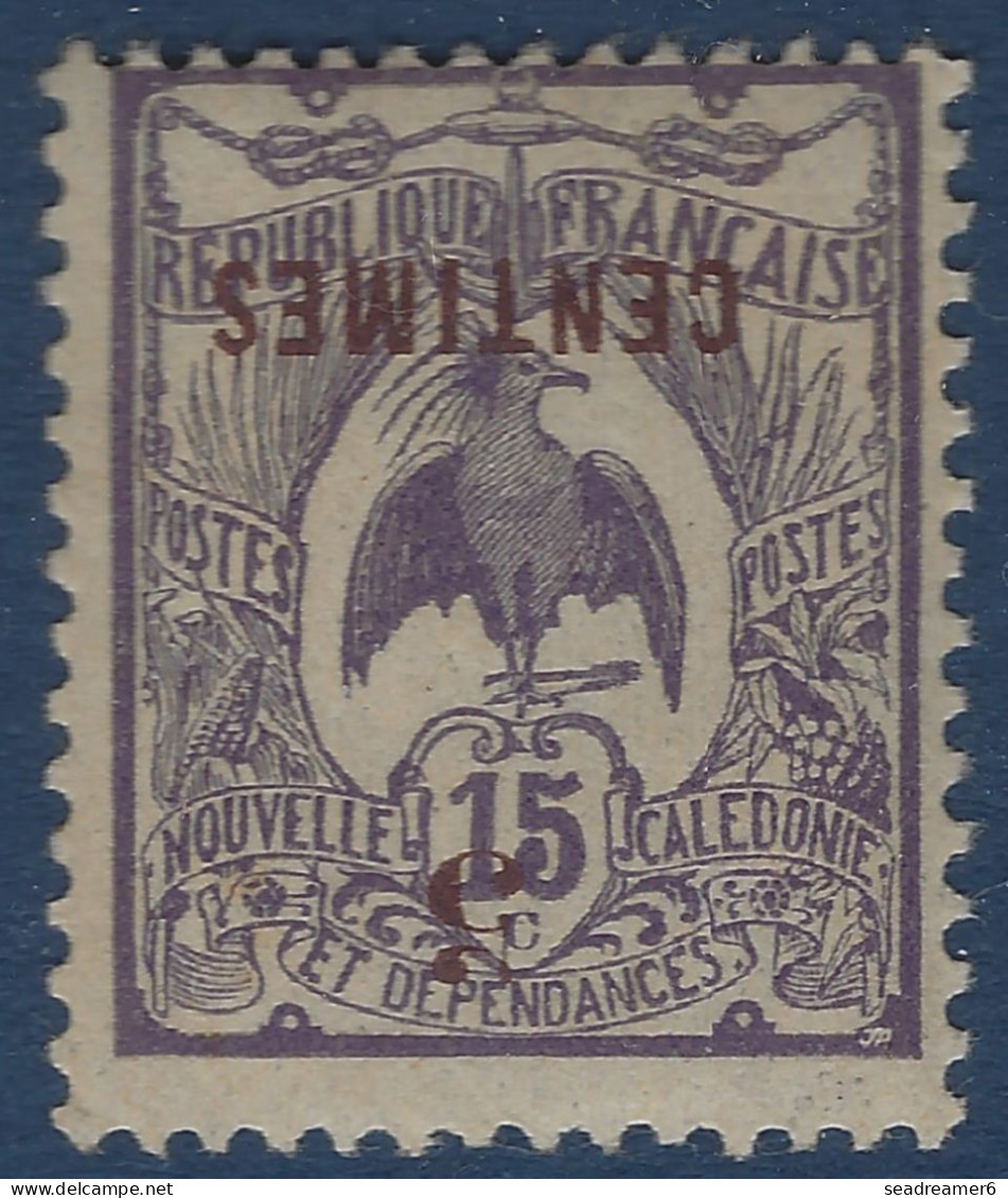 Nouvelle Caledonie Cagou N°113b* 5c Sur 15c Violet Variété Surcharge Renversée Tres Frais TTB - Neufs