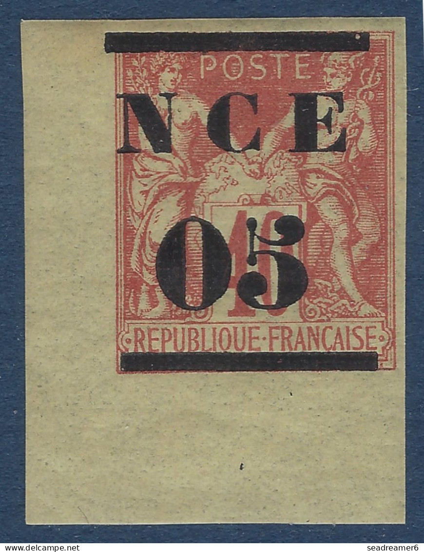 Nouvelle Caledonie N°3** 05c Sur 40c Rouge Coin De Feuille Fraicheur Postale SUPERBE - Unused Stamps