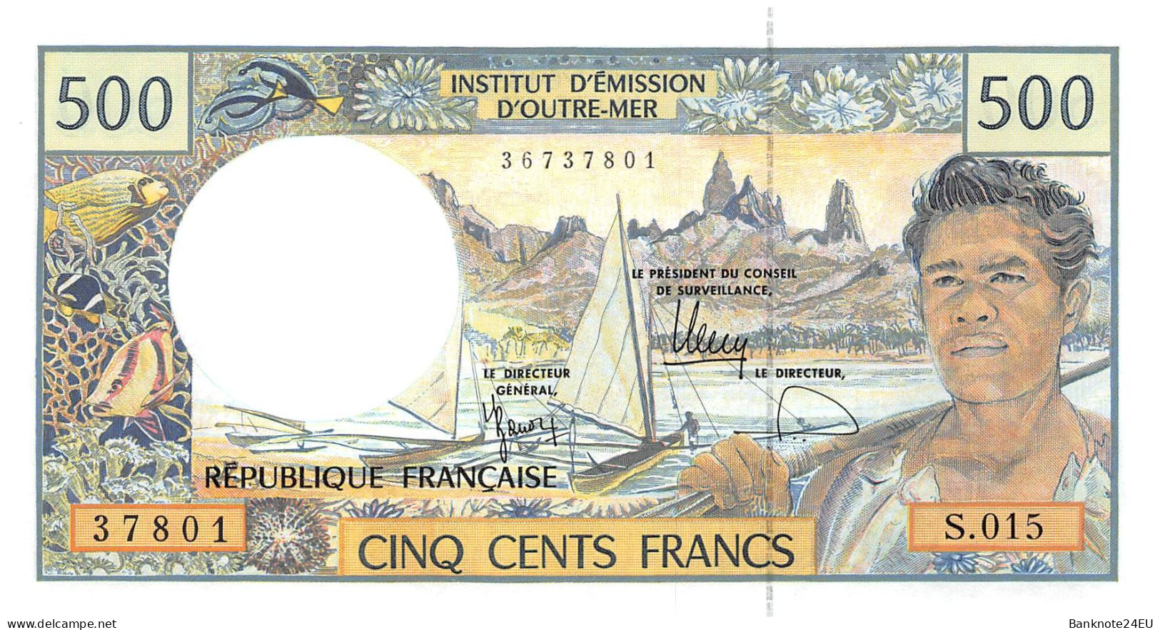 French Pacific Territories 500 Francs 2007 Unc Pn 1g - Territoires Français Du Pacifique (1992-...)