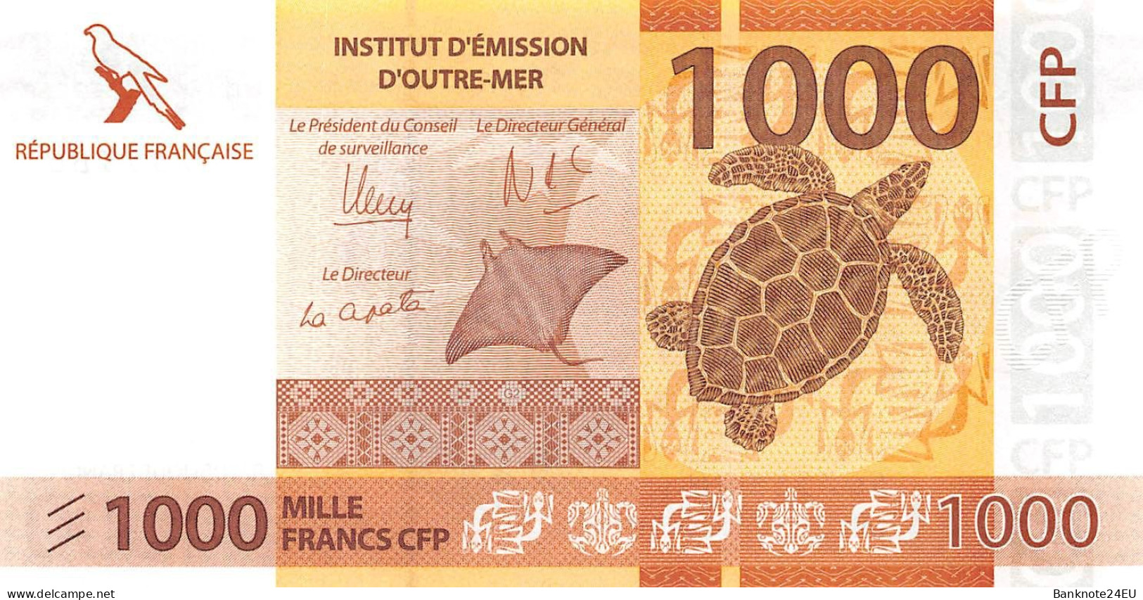 French Pacific Territories 1000 Francs CFP 2014 Unc Pn 6a - Französisch-Pazifik Gebiete (1992-...)