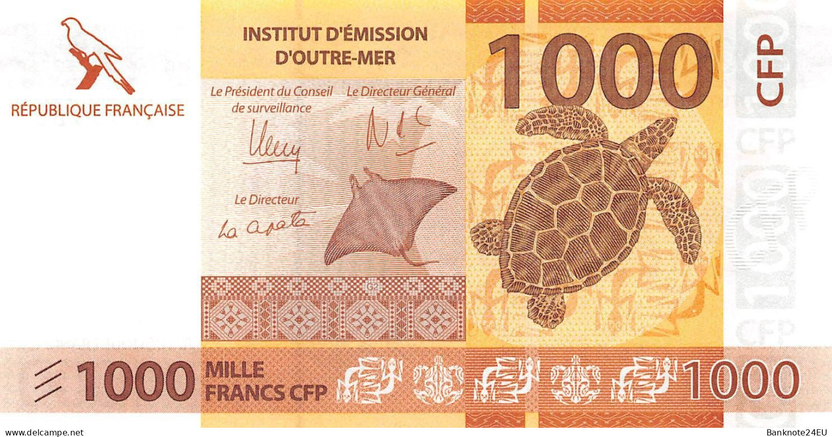 French Pacific Territories 1000 Francs CFP 2014 Unc Pn 6a - Territoires Français Du Pacifique (1992-...)