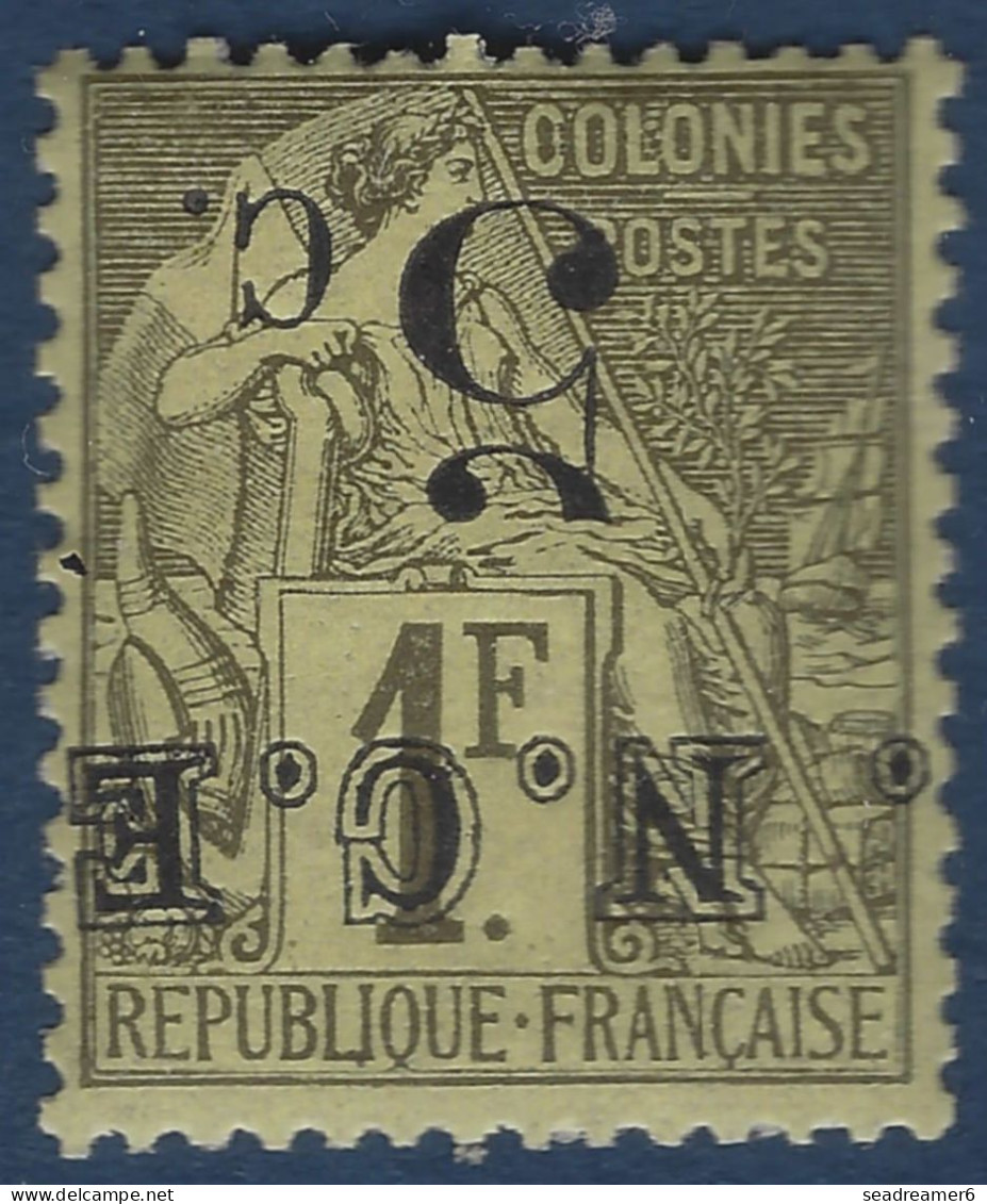 Nouvelle Caledonie N°10a* 5c Sur 1FR Olive Variété Surcharge Renversée Frais & TTB Signé MARQUELET - Unused Stamps