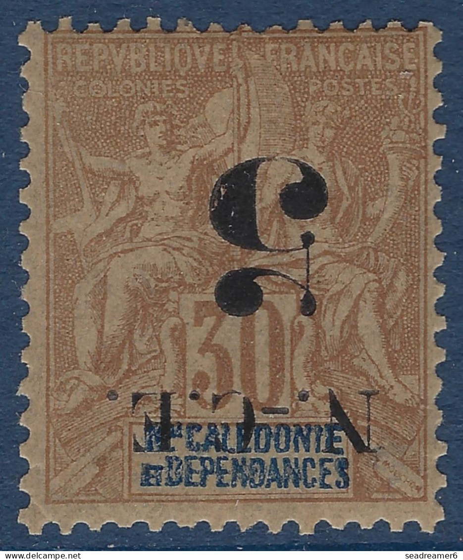 Nouvelle Caledonie N°65c* 5c Sur 30c Brun Variété Surcharge Renversée Frais & TTB (tirage 2000) - Ongebruikt