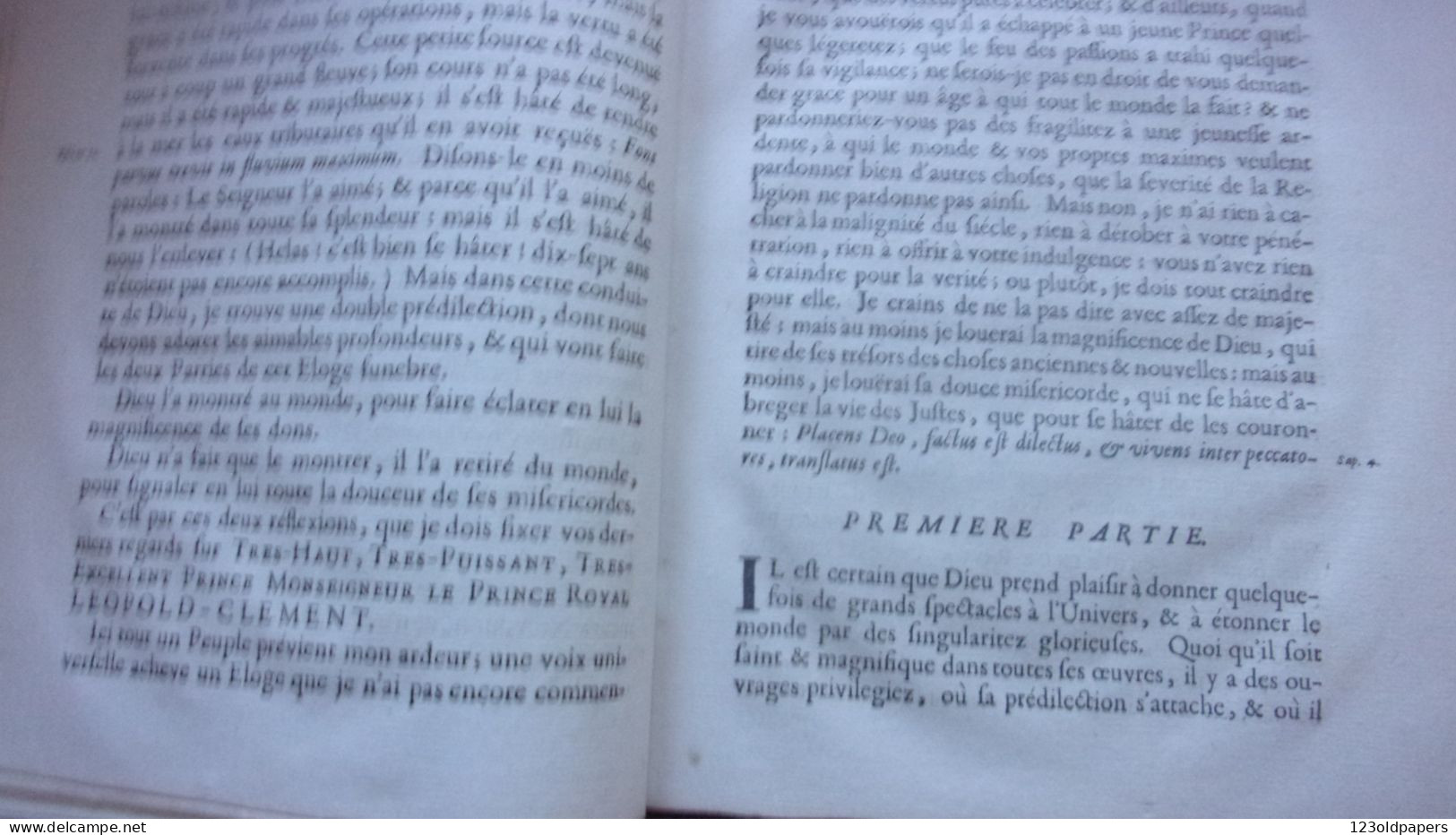 RAREEO 1723 ORAISON FUNEBRE DE Léopold-Clément de Lorraine PRINCE ROYAL PRONONCE A NANCY PAR PERE PERUSSAUT JESUITE