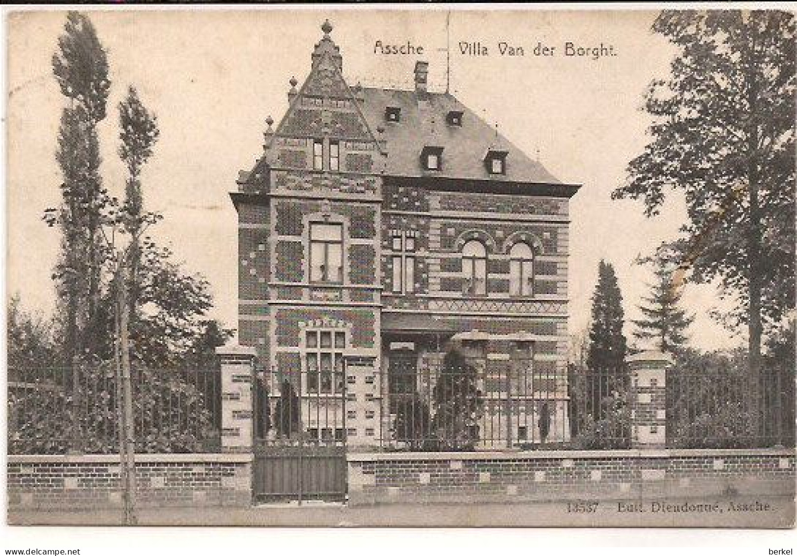 ASSCHE  VILLA VAN DER BORGHT MET POSTZEGEL  6/187 D2 - Asse