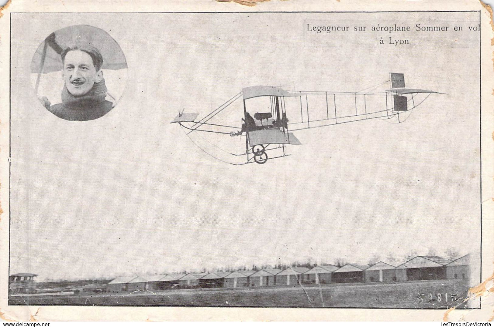 AVIATEURS - LEGAGNEUR - Sur Aérodrome Sommer En Vol à Lyon - Carte Postale Ancienne - Aviatori