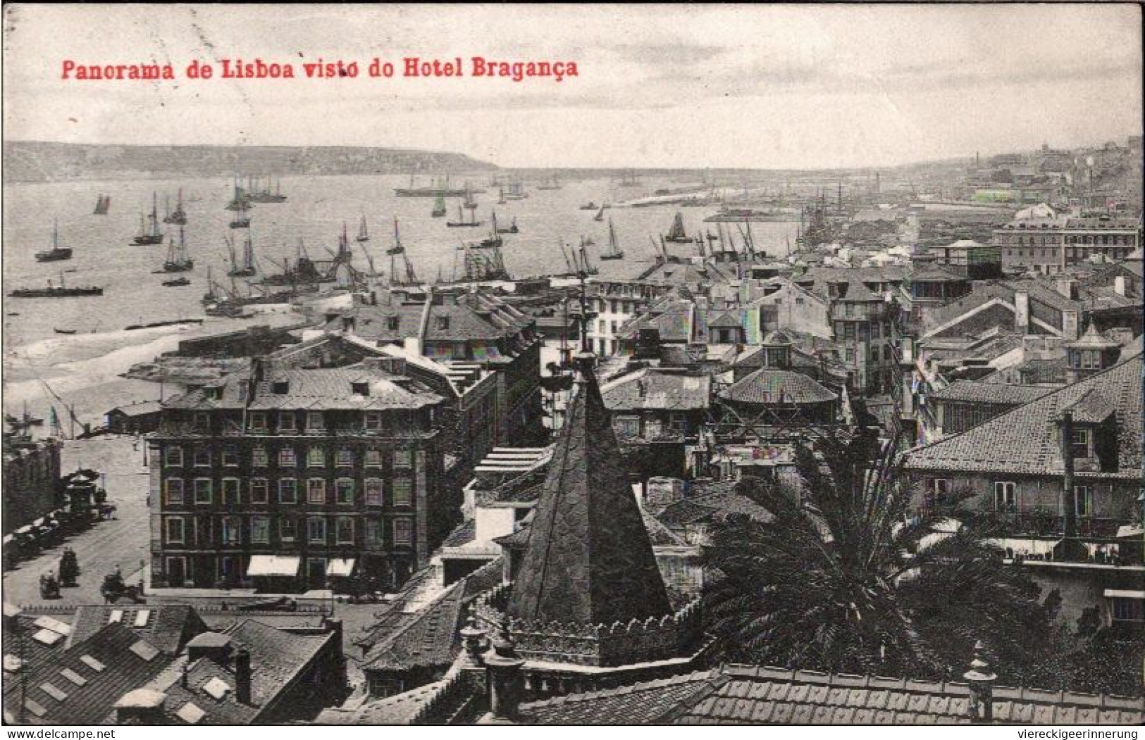 ! Alte Ansichtskarte Aus Lissabon, Lisboa, Hotel Braganca, 1910, BASF, Portugal - Lisboa