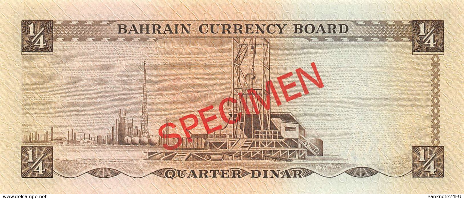 Bahrain ¼ Dinar 1978 Uns Specimen Pn CS2 - Bahrain