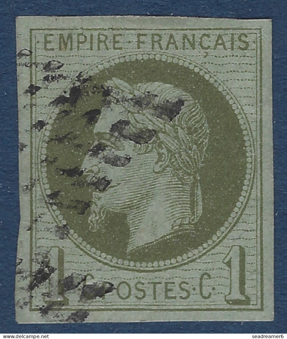 France Colonies Générales Napoleon III N°7 1cvert Olive Oblitéré Losange TTB - Napoléon III