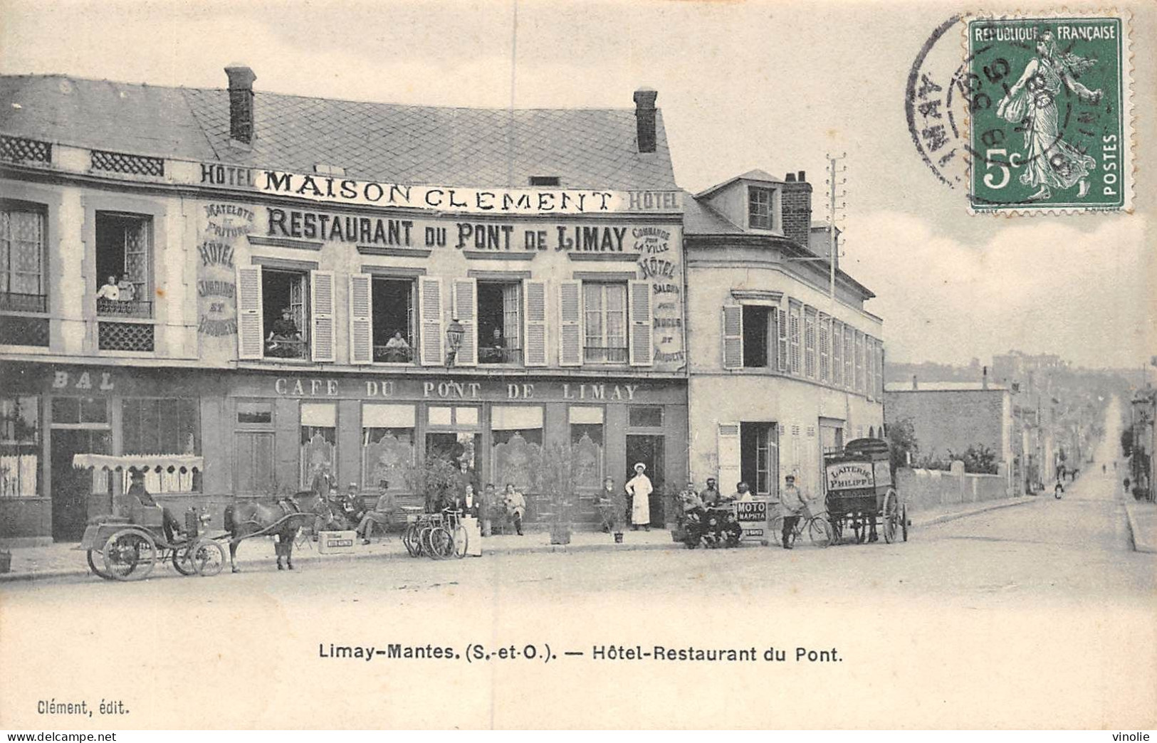 23-2527 : LIMAY-MANTES. HOTEL RESTAURANT DU PONT. MAISON CLEMENT - Limay