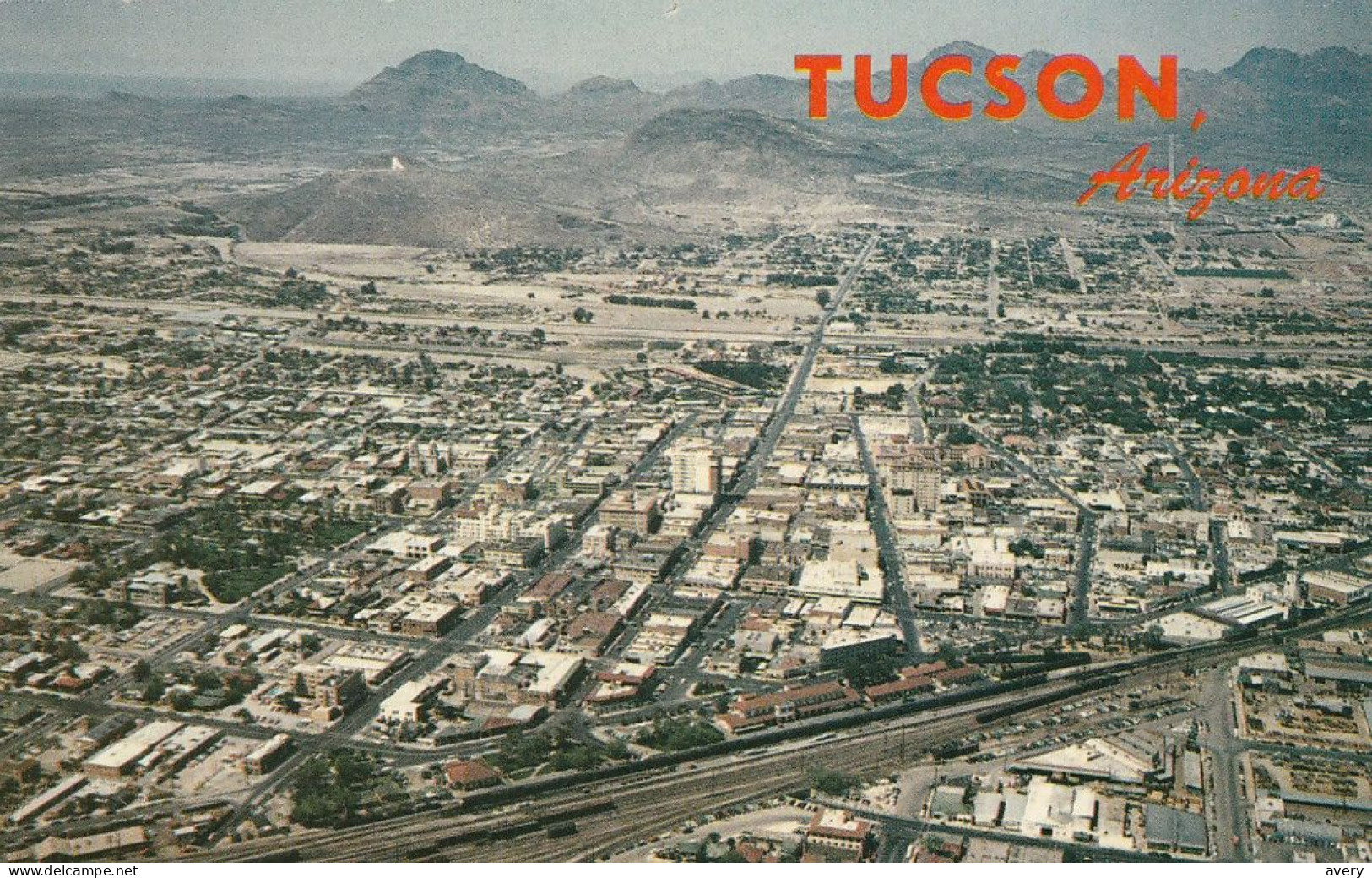 Tucson, Arizona Aerial View Looking Toward  'A" Mountain In The Distance - Tucson
