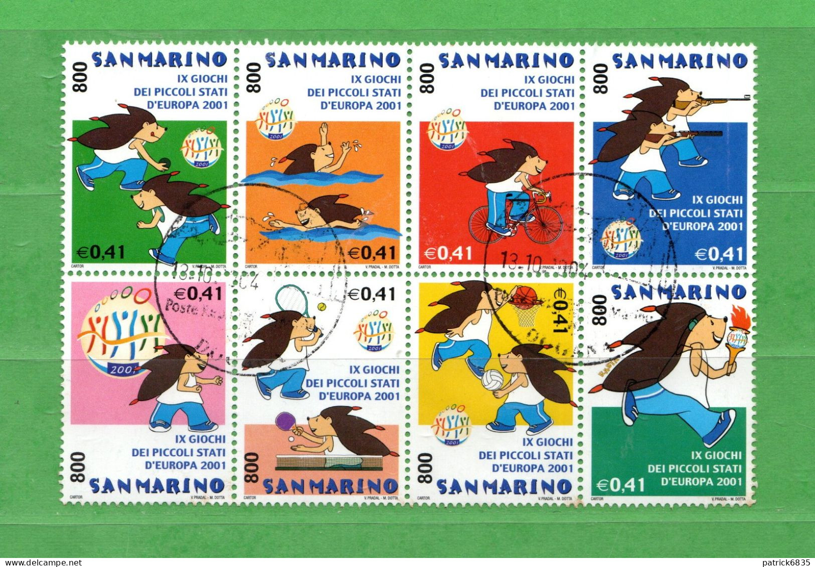 (L) S.Marino ° 2001 - GIOCHI Dei PICCOLI STATI.  Unif. 1801 à 1808.  BF. - Used Stamps