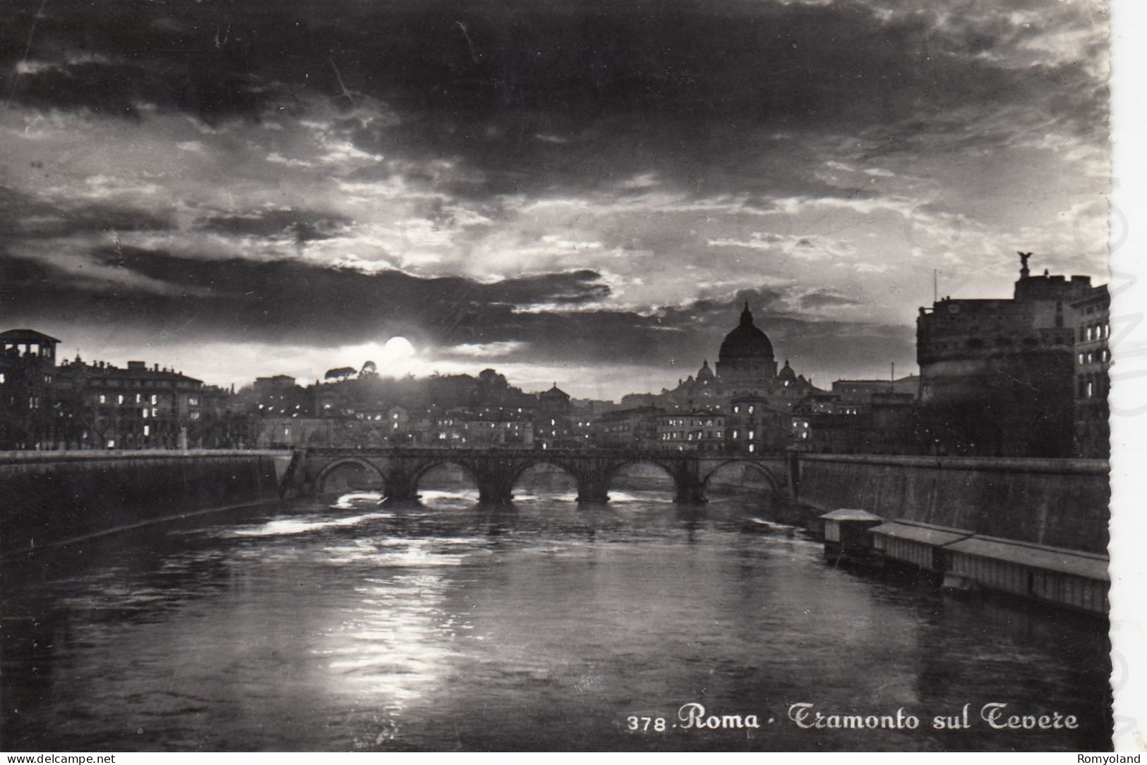 CARTOLINA  ROMA,LAZIO-TRAMONTO SUL TEVERE-STORIA,MEMORIA,CULTURA,RELIGIONE,IMPERO ROMANO,BELLA ITALIA,VIAGGIATA 1962 - Fiume Tevere