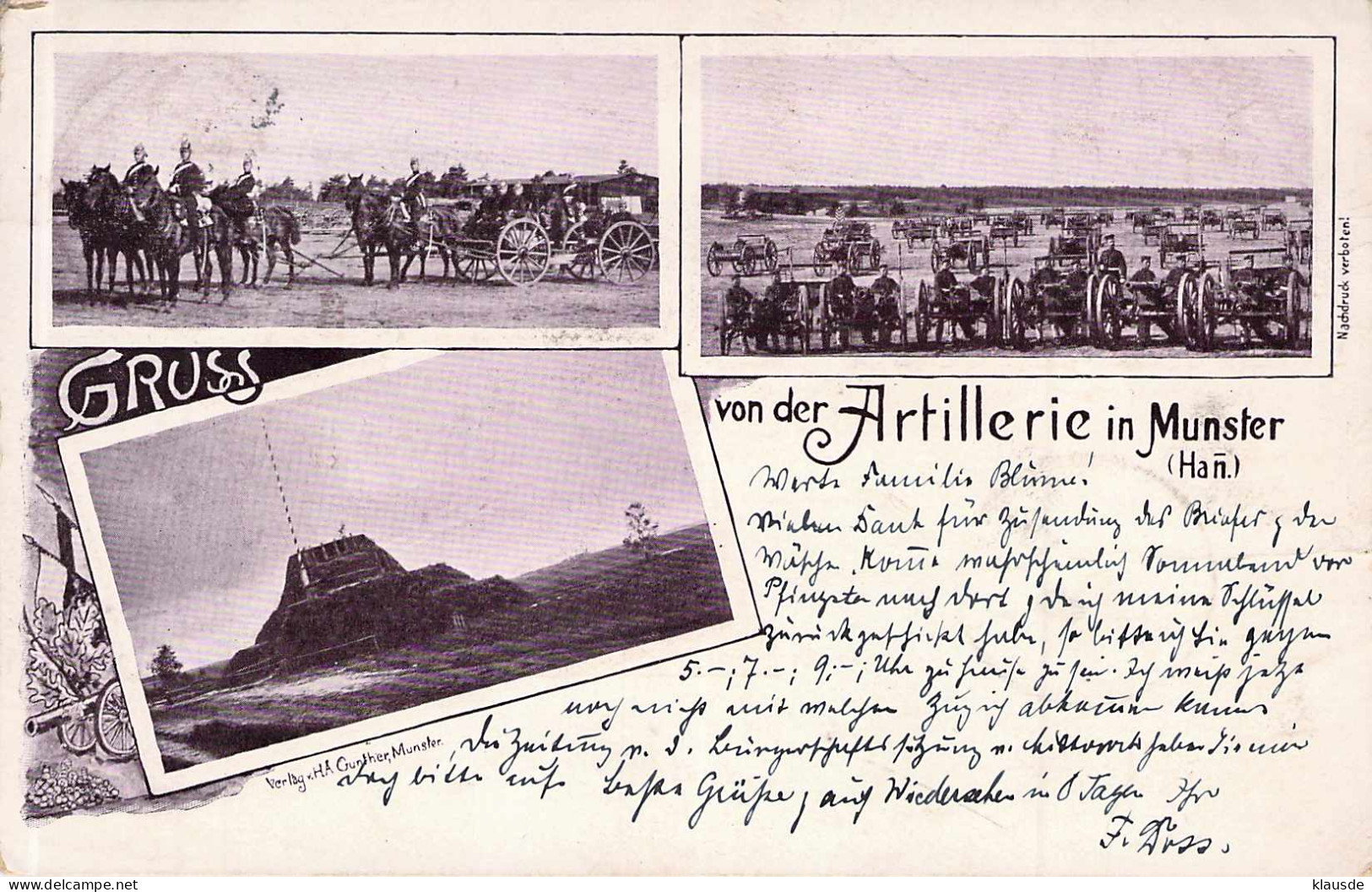 Munster Lager - Mehrbild Artillerie 1905 AKS - Munster