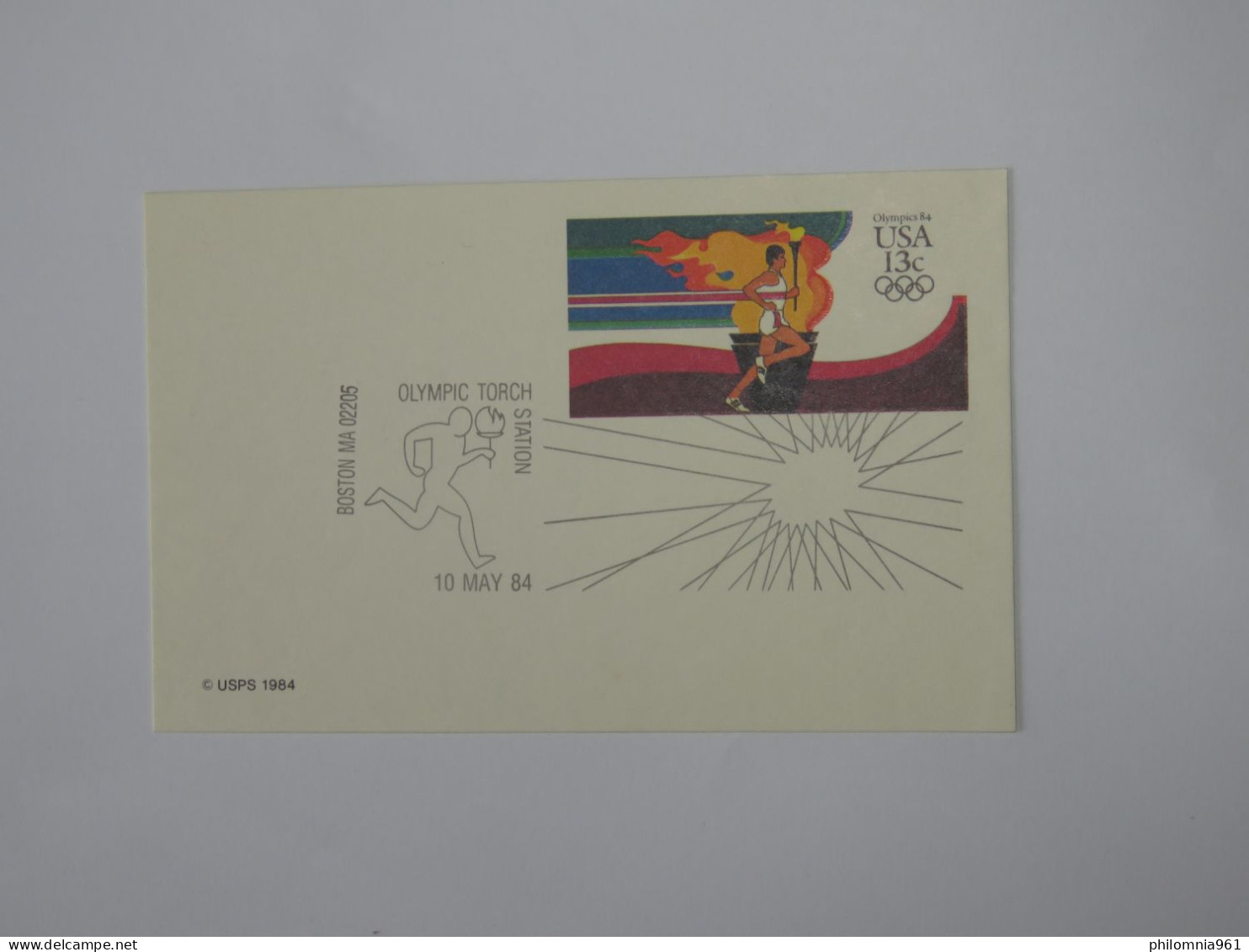 USA OLYMPIC TORCH STATION FDC 1984 - Otros & Sin Clasificación