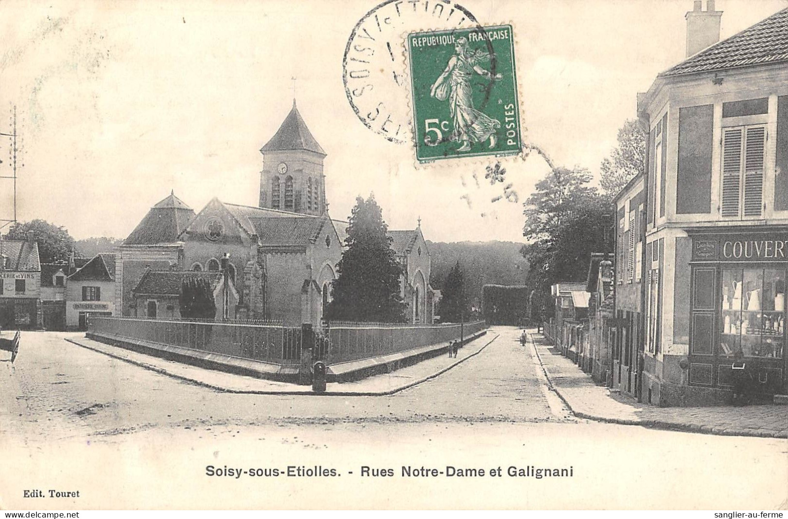 CPA 91 SOISY SOUS ETIOLLES / RUES NOTRE DAME ET GALIGNANI / Cliché Rare - Autres & Non Classés