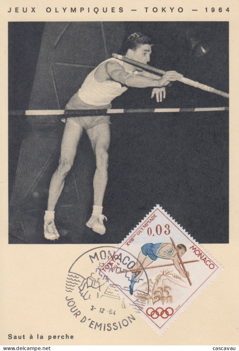 Carte  Maximum  1er  Jour  MONACO  Jeux  Olympiques  TOKYO   1964 - Verano 1968: México